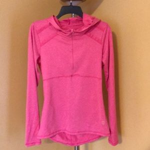 1/2 zip pink pullover hoodie